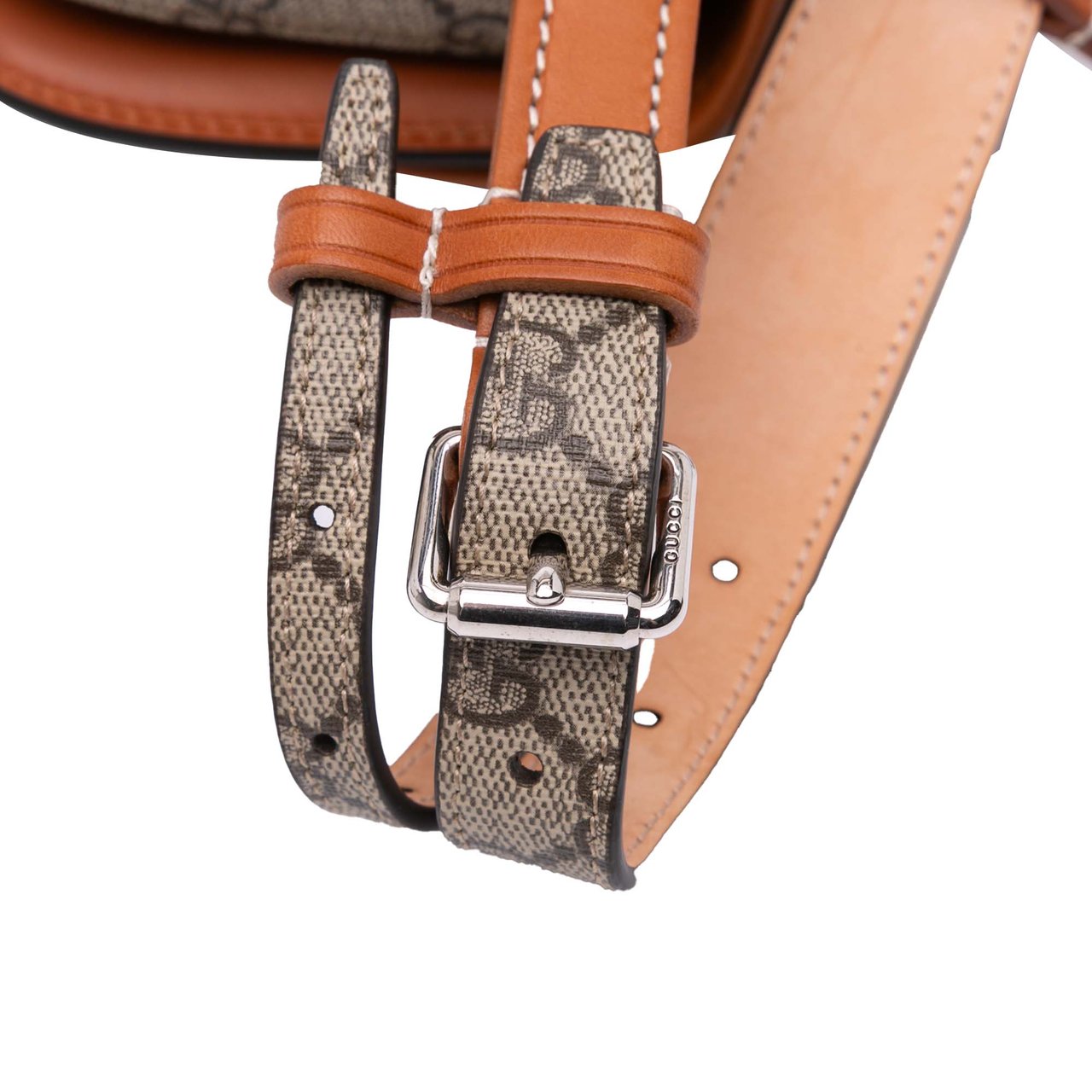 Gucci Mini GG Supreme Web Bamboo 1947 Belt Bag Bruin