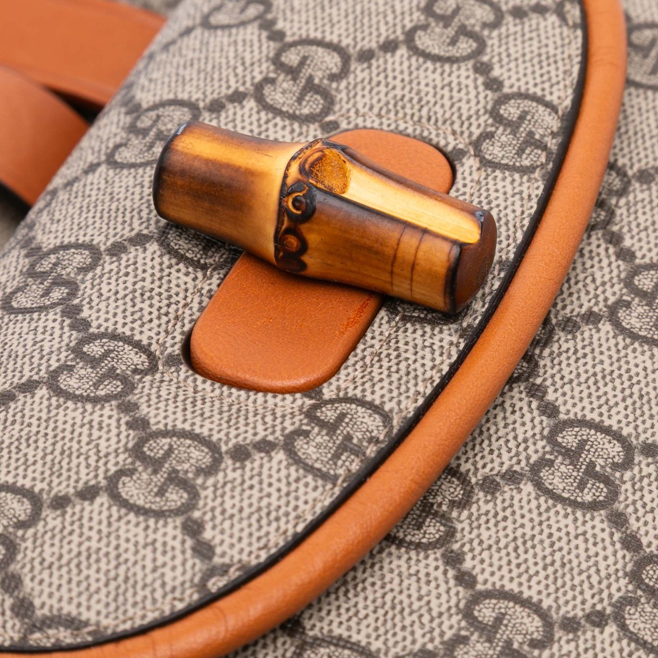 Gucci Mini GG Supreme Web Bamboo 1947 Belt Bag Bruin