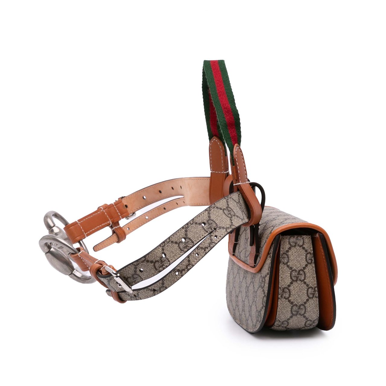 Gucci Mini GG Supreme Web Bamboo 1947 Belt Bag Bruin