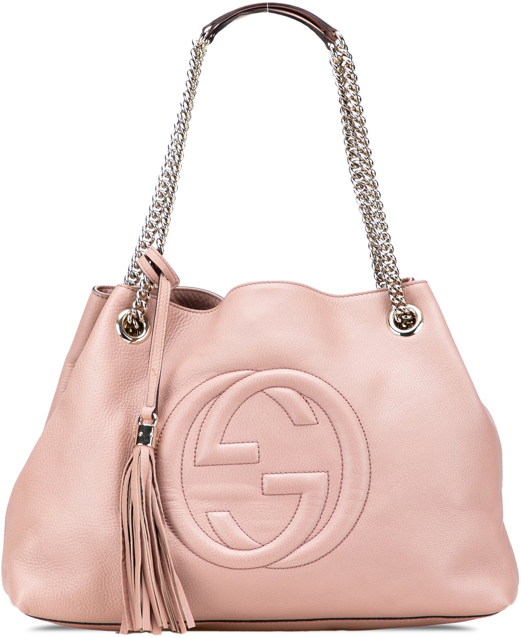 Gucci Medium Leather Soho Chain Tote Roze