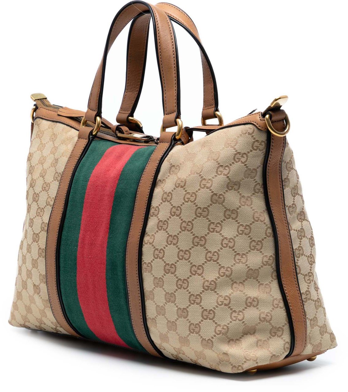 Gucci Medium GG Canvas Rania Top Handle Bag Bruin