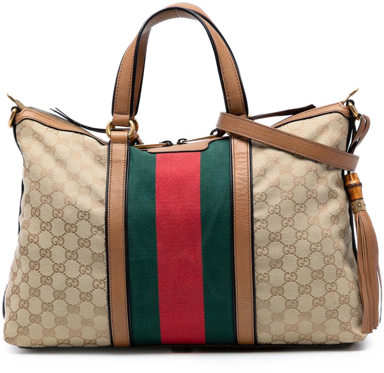 Gucci Medium GG Canvas Rania Top Handle Bag Bruin