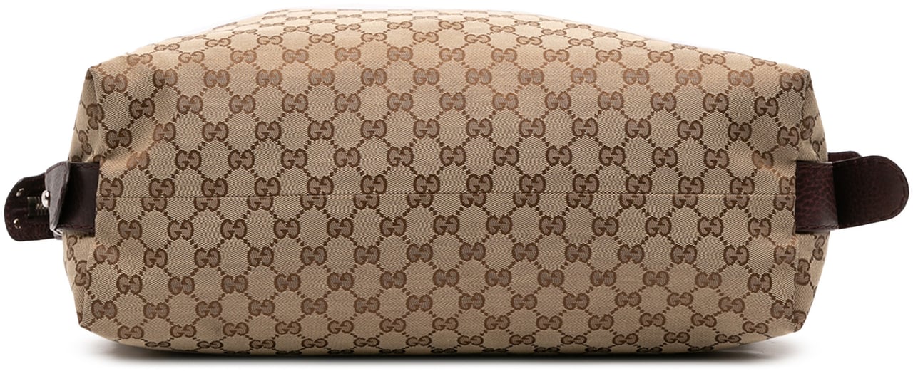 Gucci Large GG Canvas Bamboo Bar Tote Bruin