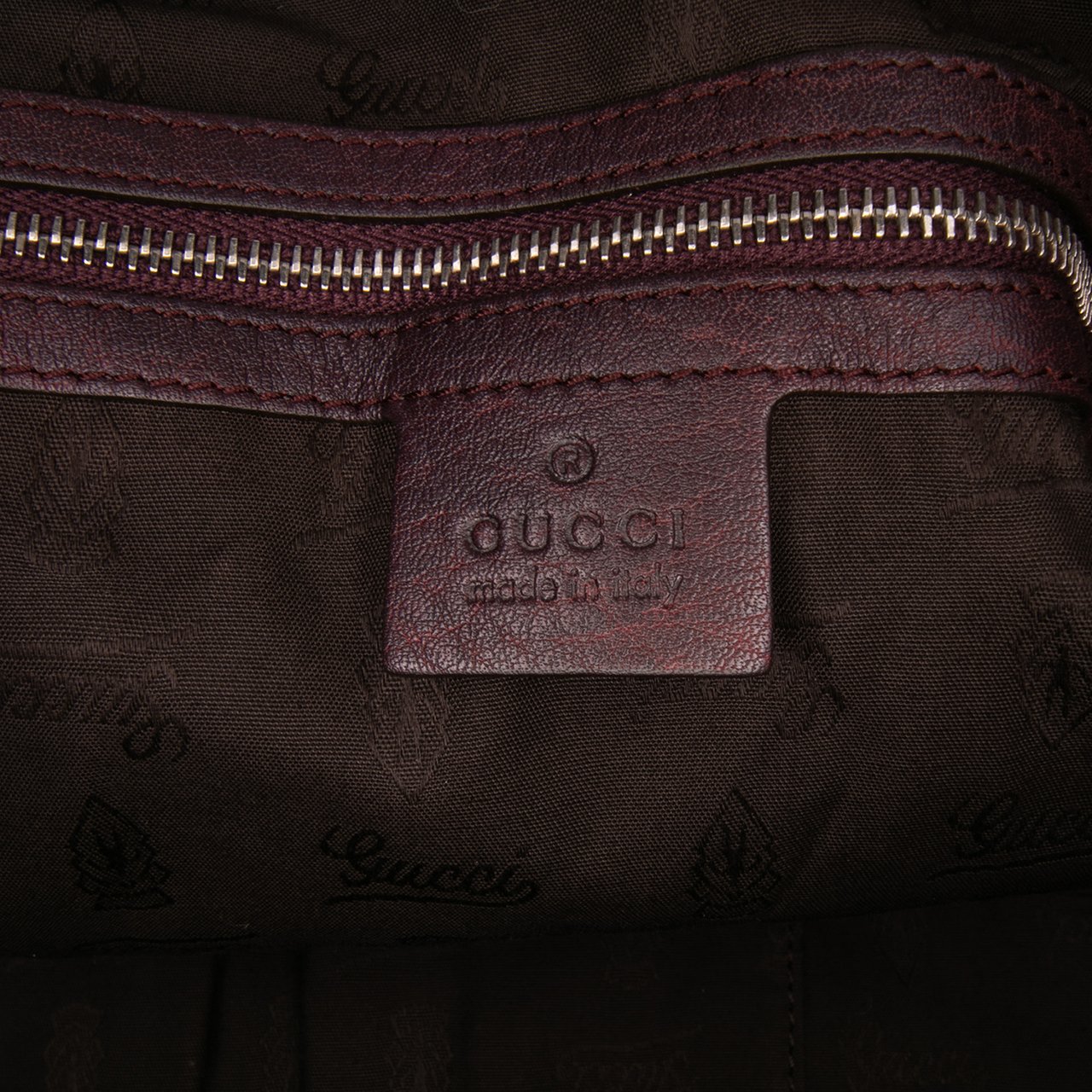 Gucci Large GG Canvas Bamboo Bar Tote Bruin