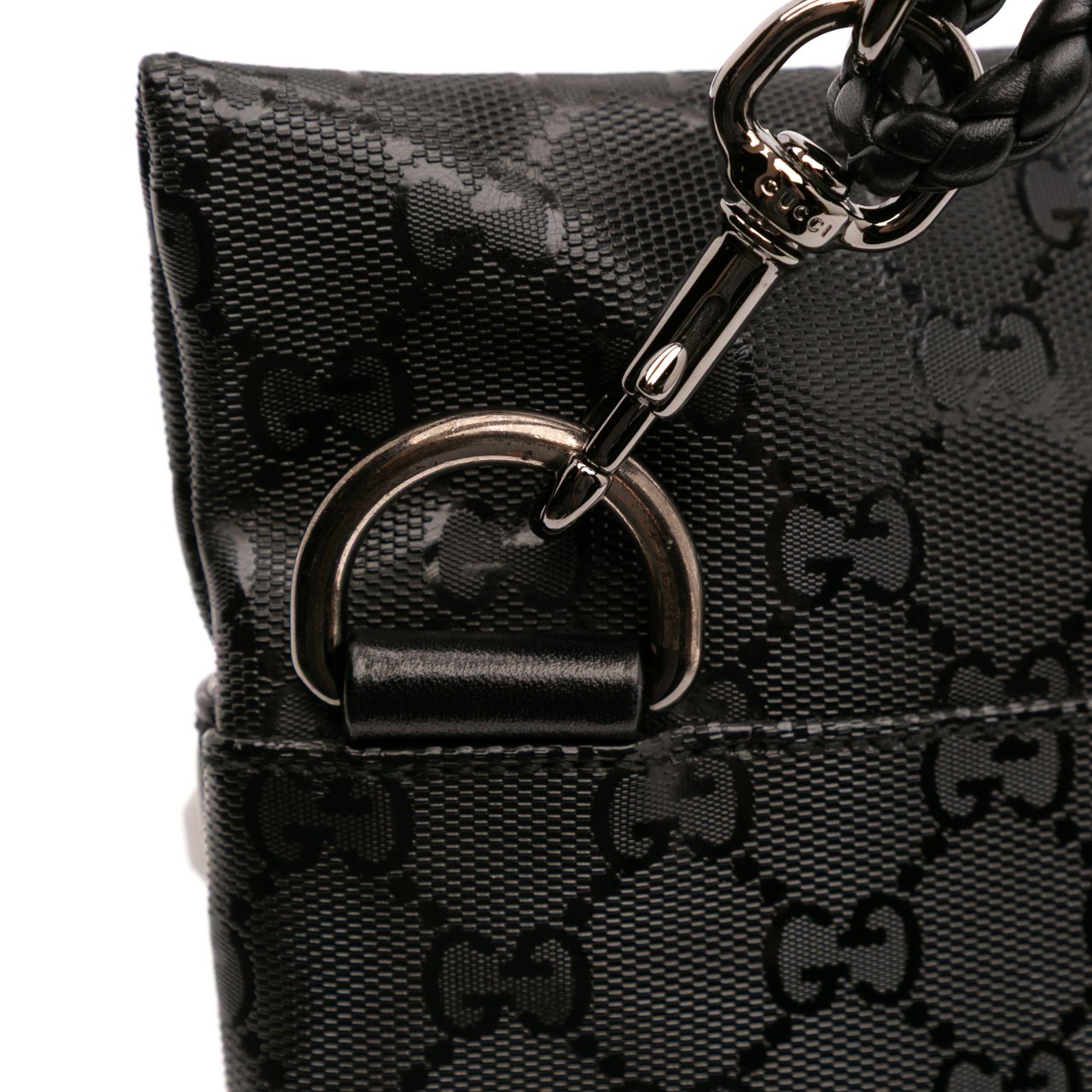 Gucci GG Imprime Studded Shoulder Bag Zwart