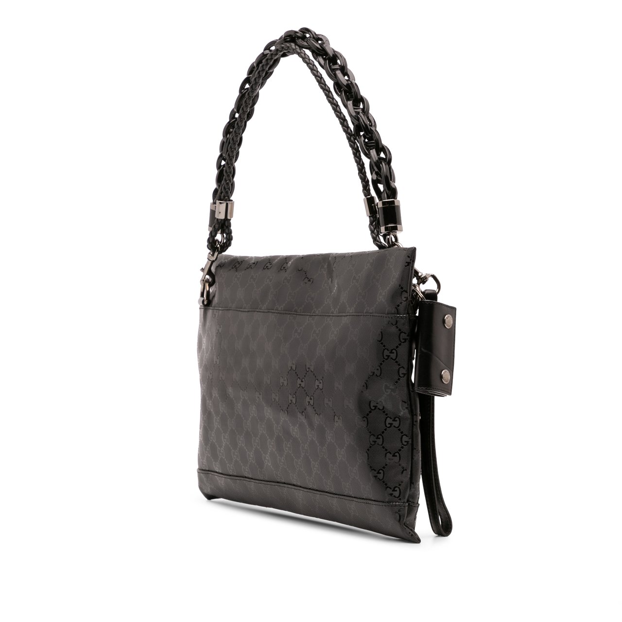 Gucci GG Imprime Studded Shoulder Bag Zwart