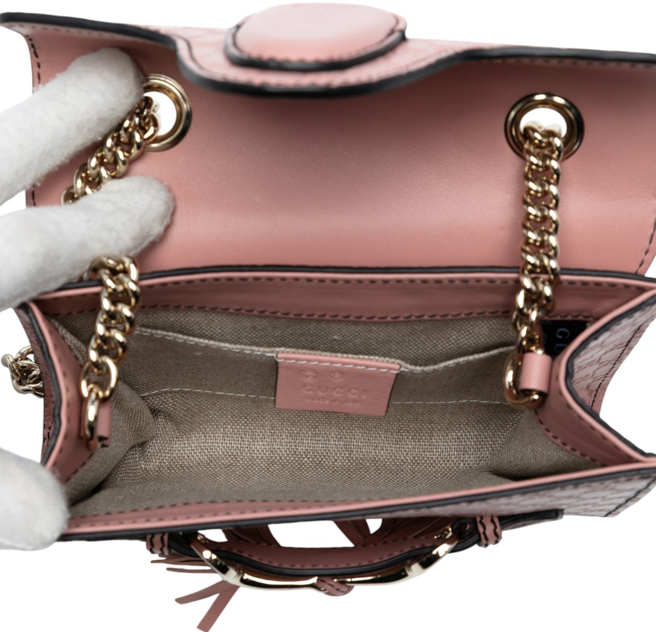 Gucci Mini Microguccissima Emily Crossbody Roze