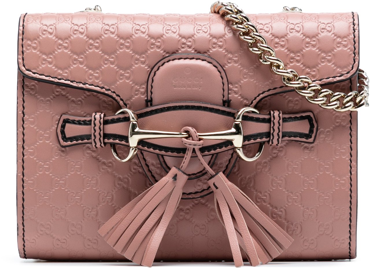 Gucci Mini Microguccissima Emily Crossbody Roze
