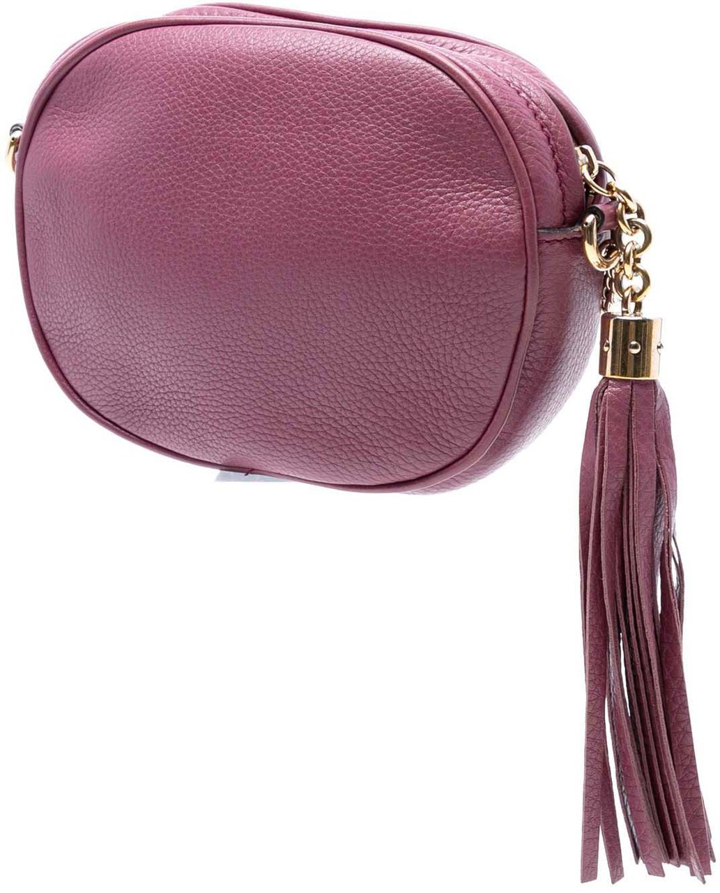 Gucci Mini Pebbled Calfskin Soho Chain Crossbody Roze