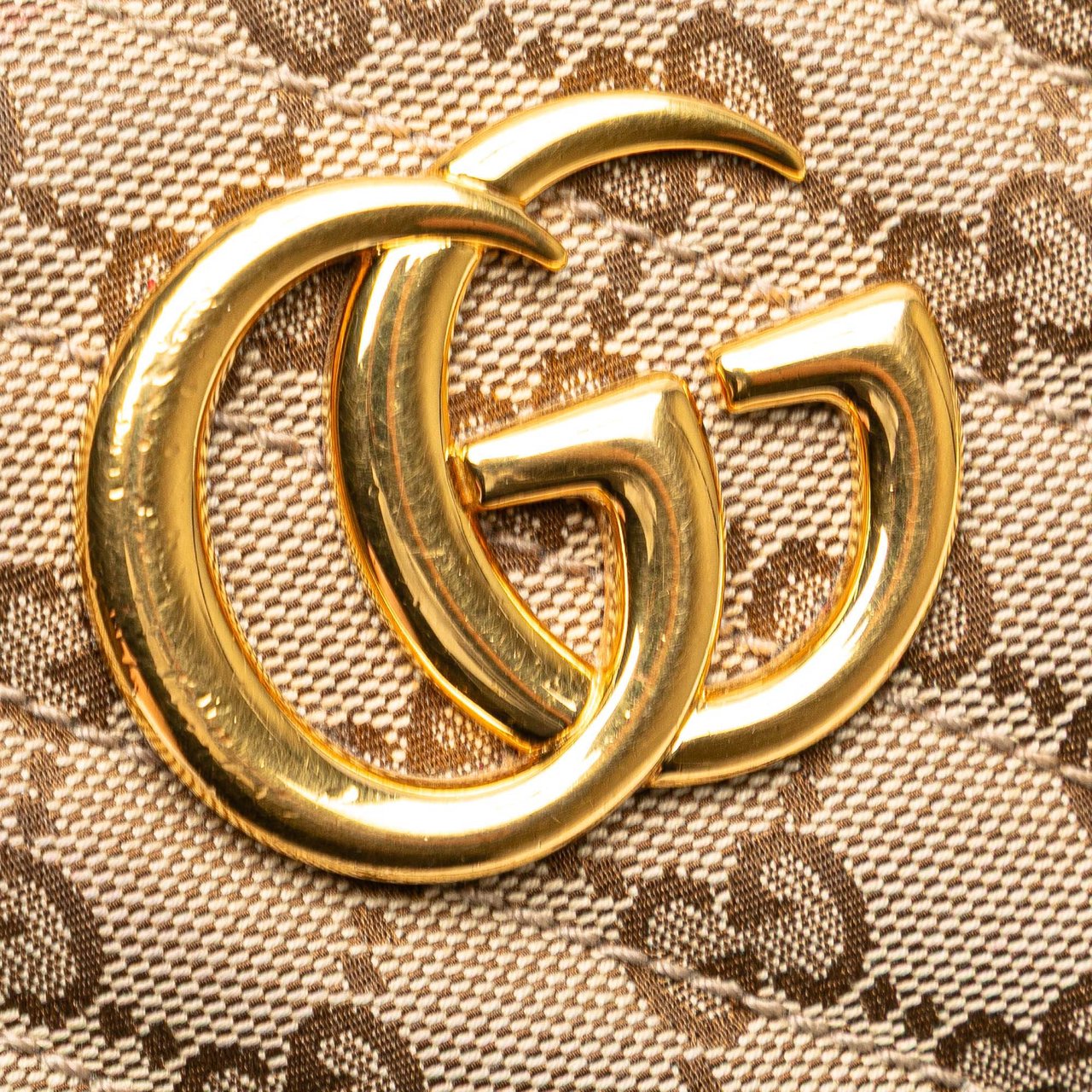 Gucci Small GG Marmont Matelasse GG Canvas and Leather Crossbody Bruin