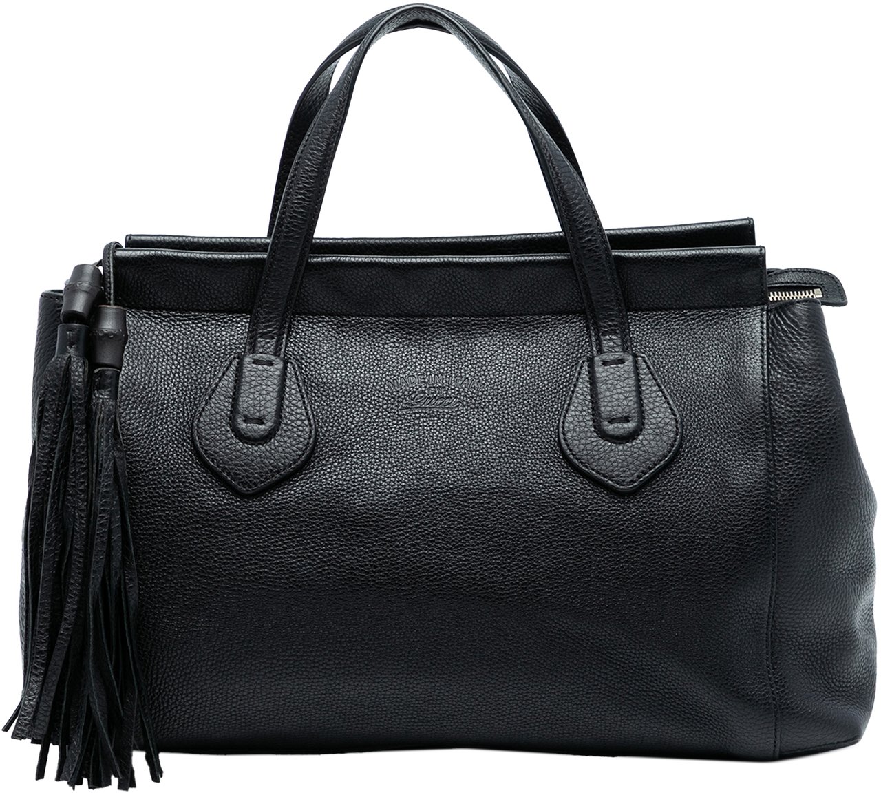 Gucci Leather Lady Tassel Top Handle Bag Zwart