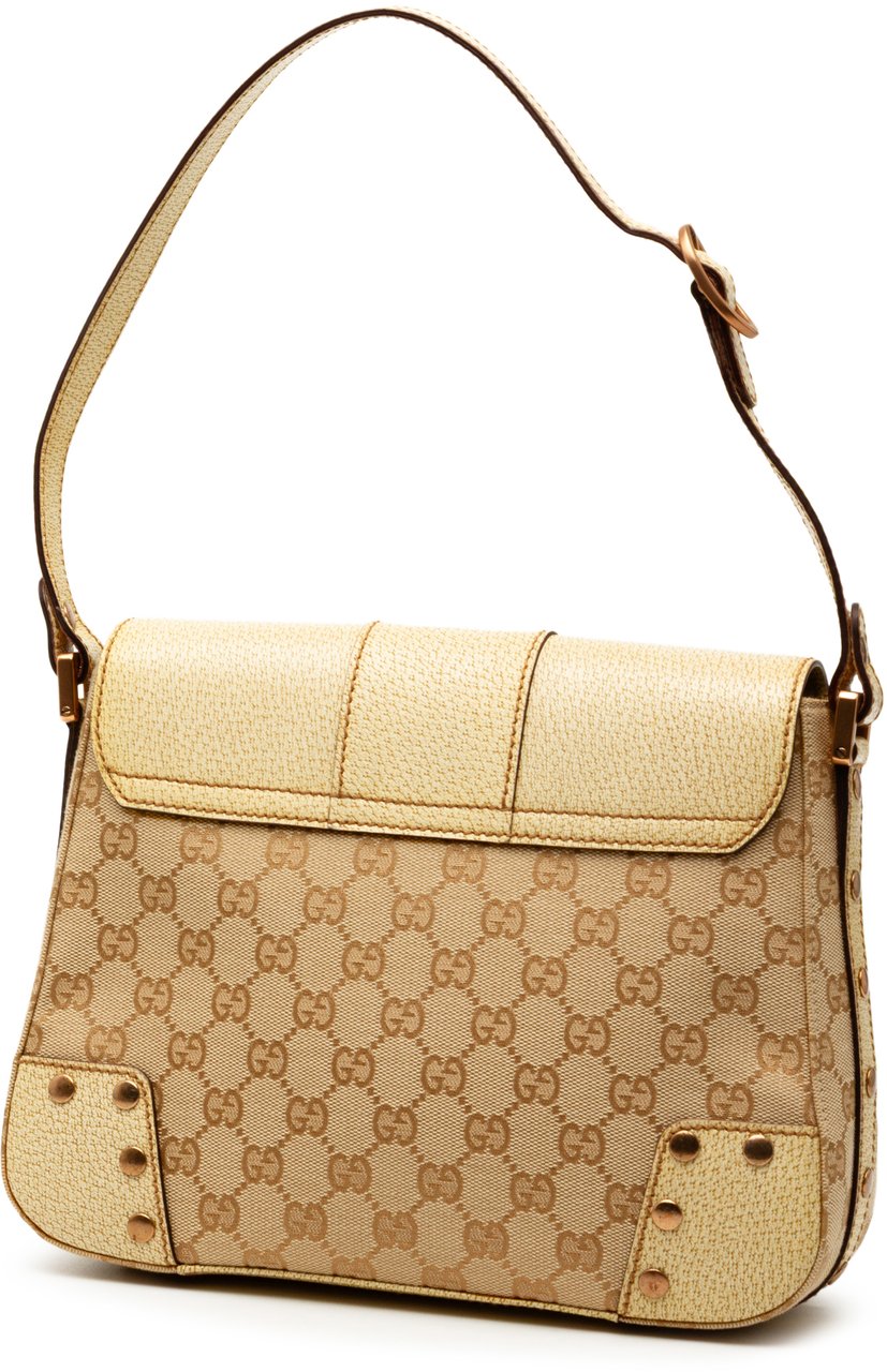 Gucci GG Canvas Turnlock Shoulder Bag Bruin