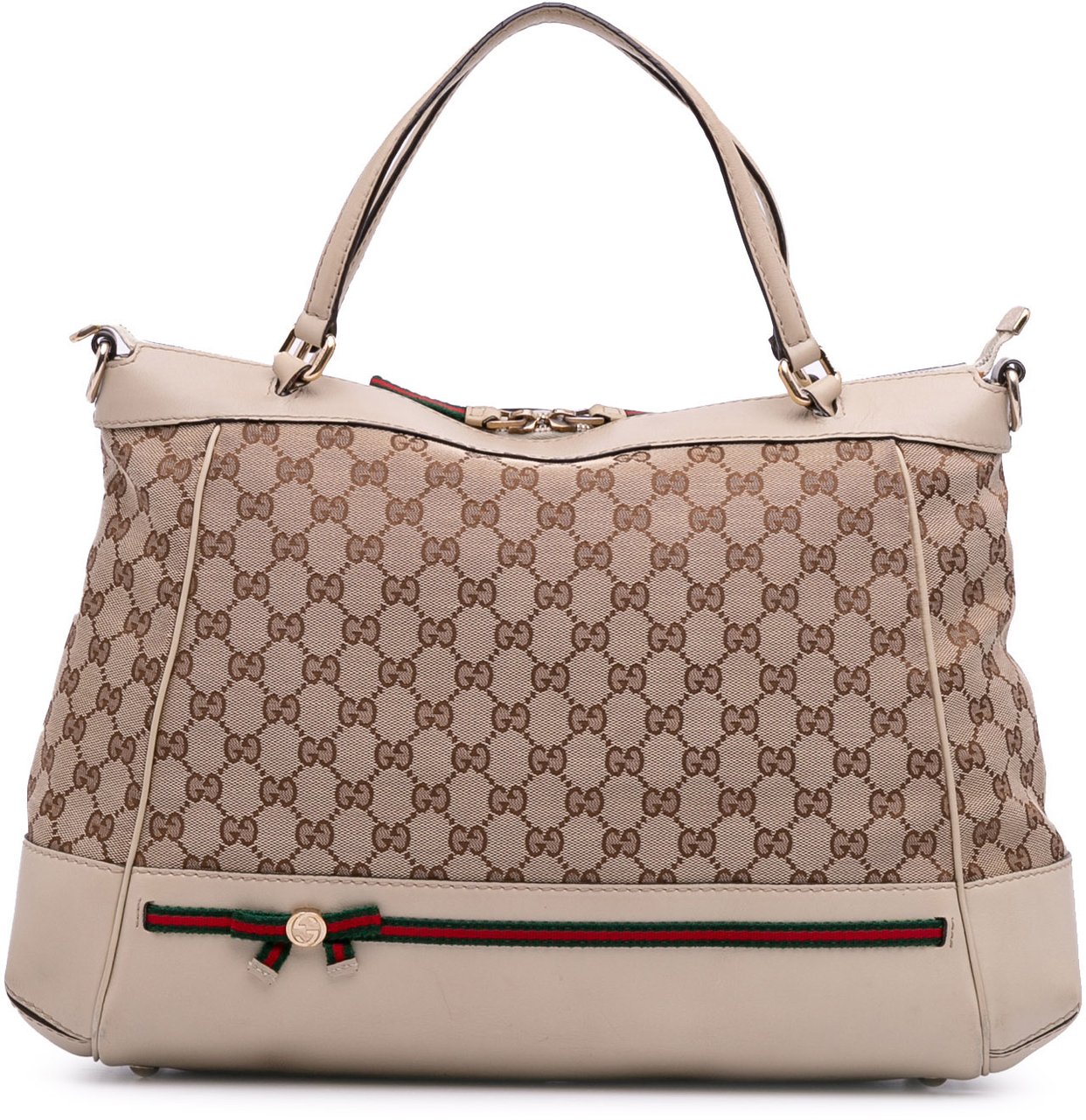 Gucci GG Canvas Web Mayfair Satchel Bruin