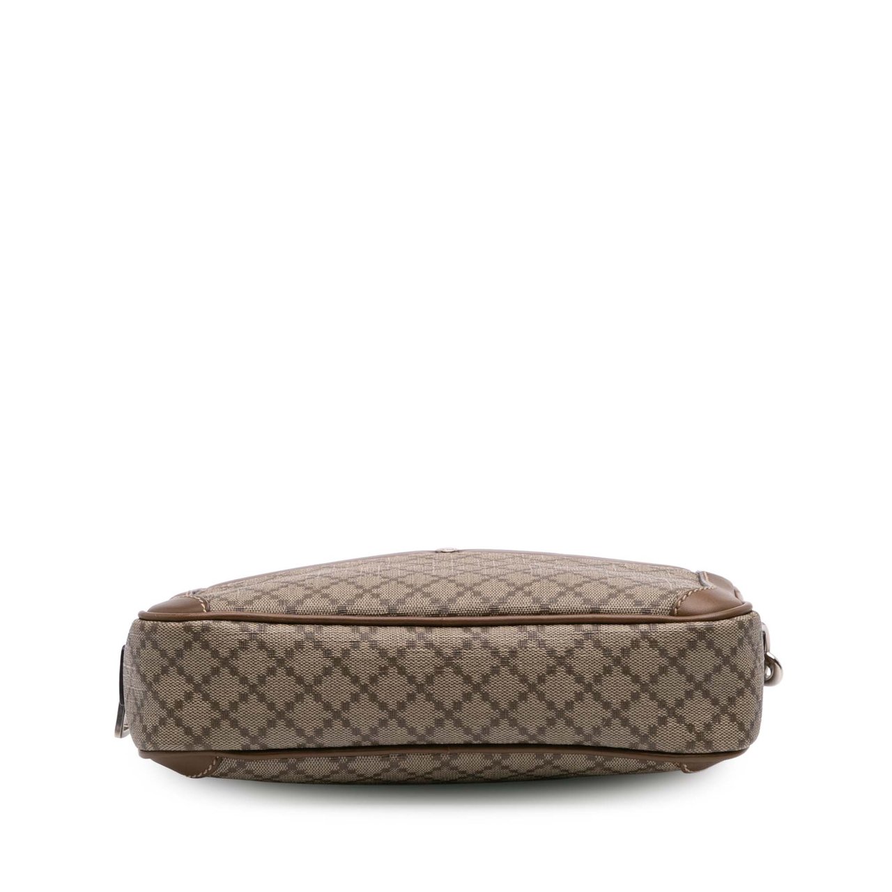 Gucci Diamante Coated Canvas Clutch Bruin