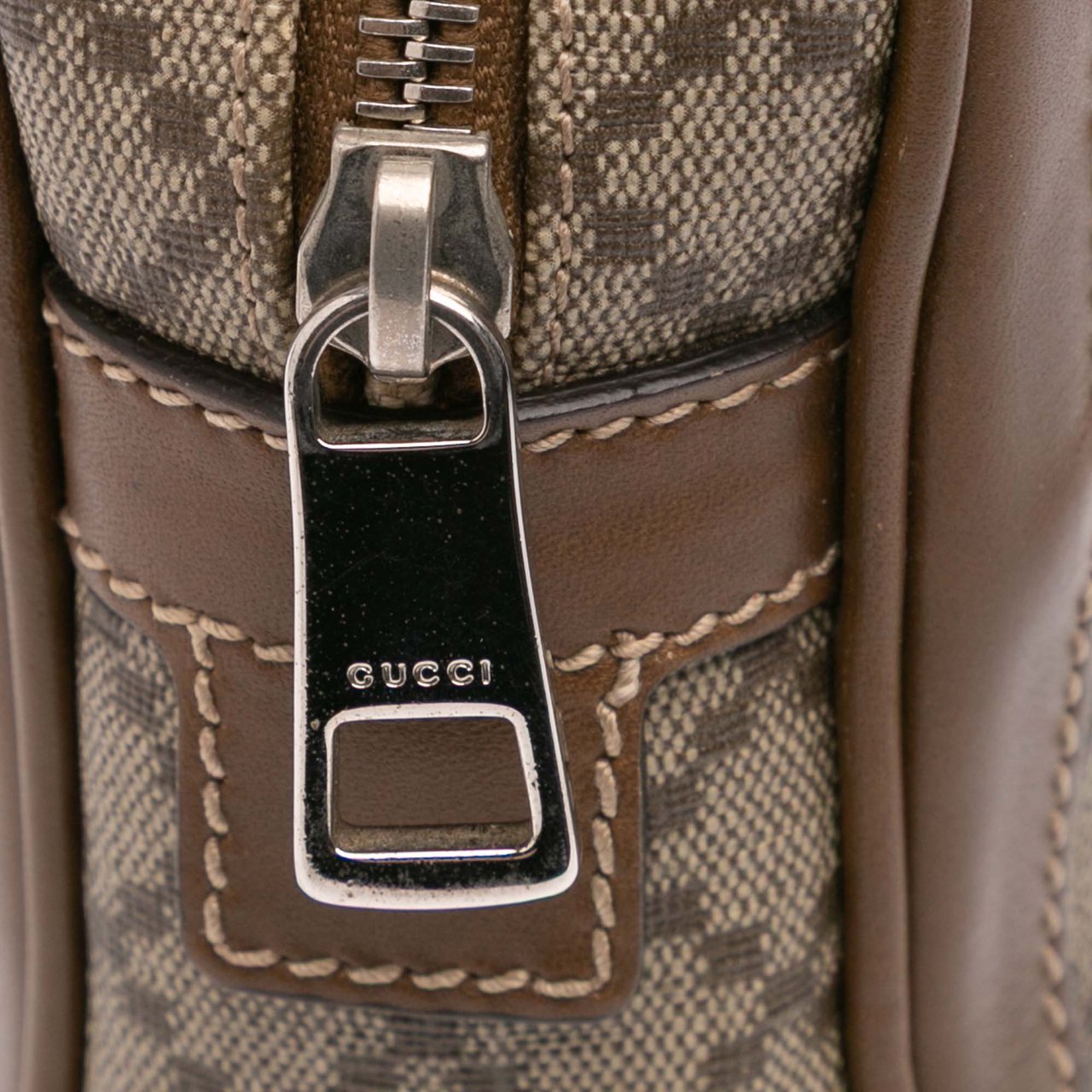 Gucci Diamante Coated Canvas Clutch Bruin