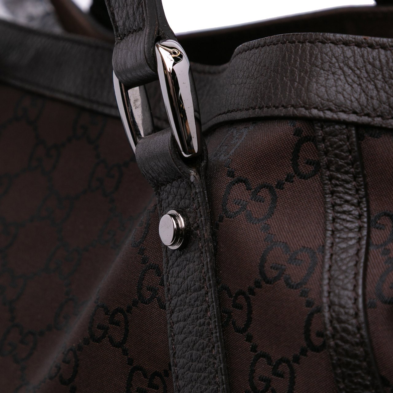 Gucci GG Canvas Abbey D Ring Convertible Satchel Bruin