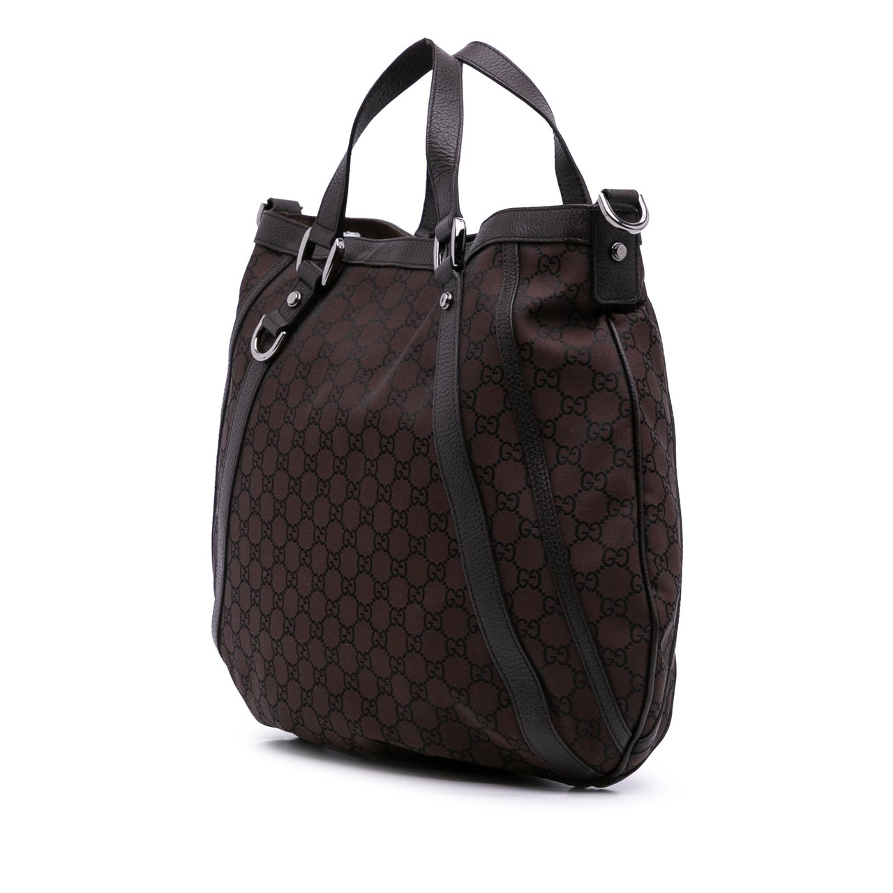 Gucci GG Canvas Abbey D Ring Convertible Satchel Bruin