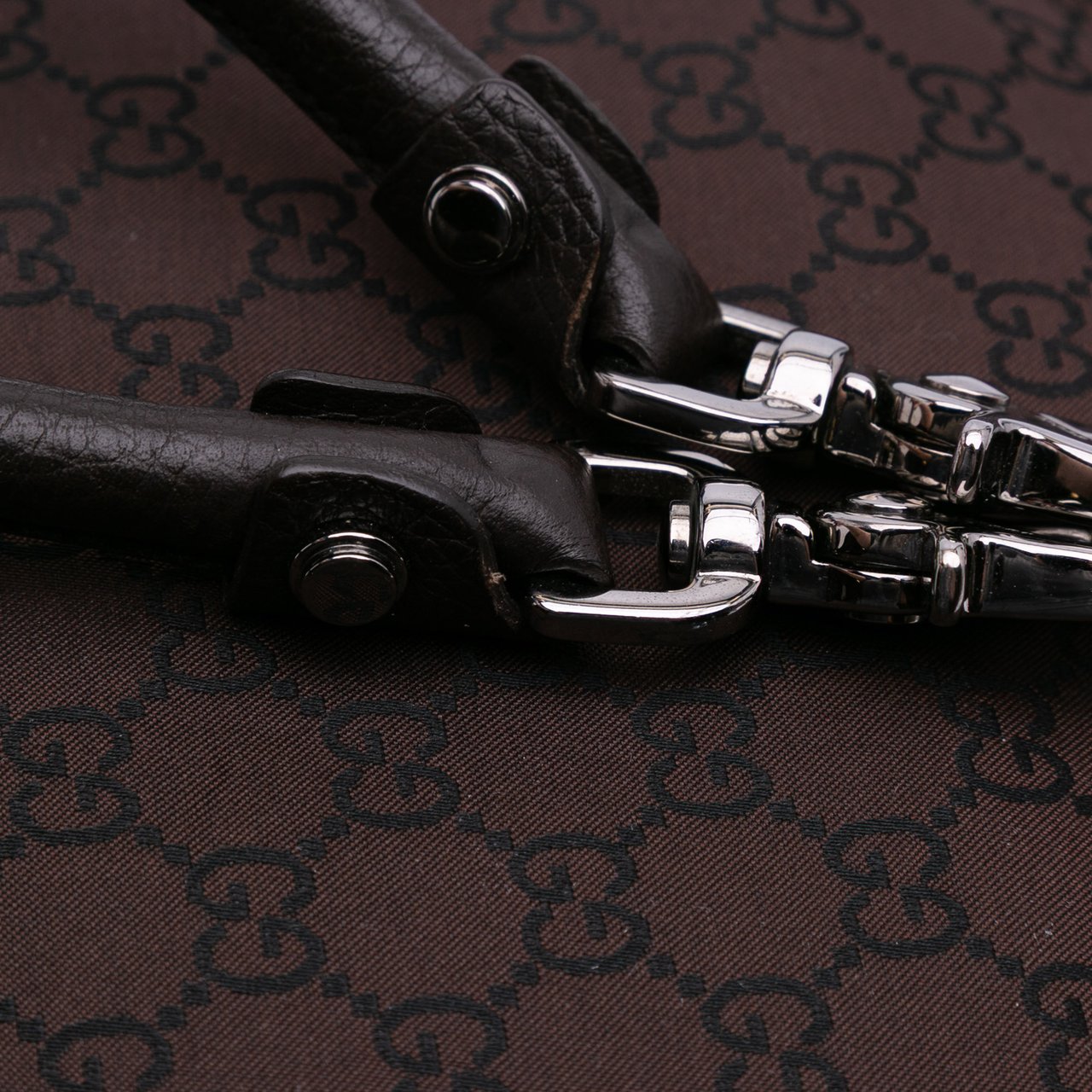 Gucci GG Canvas Abbey D Ring Convertible Satchel Bruin