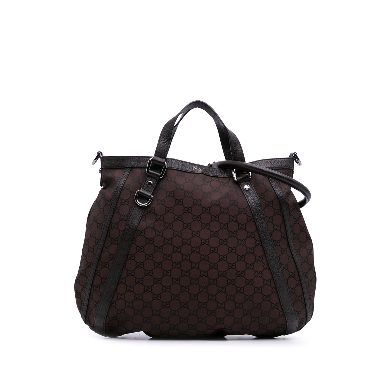 Gucci GG Canvas Abbey D Ring Convertible Satchel Bruin