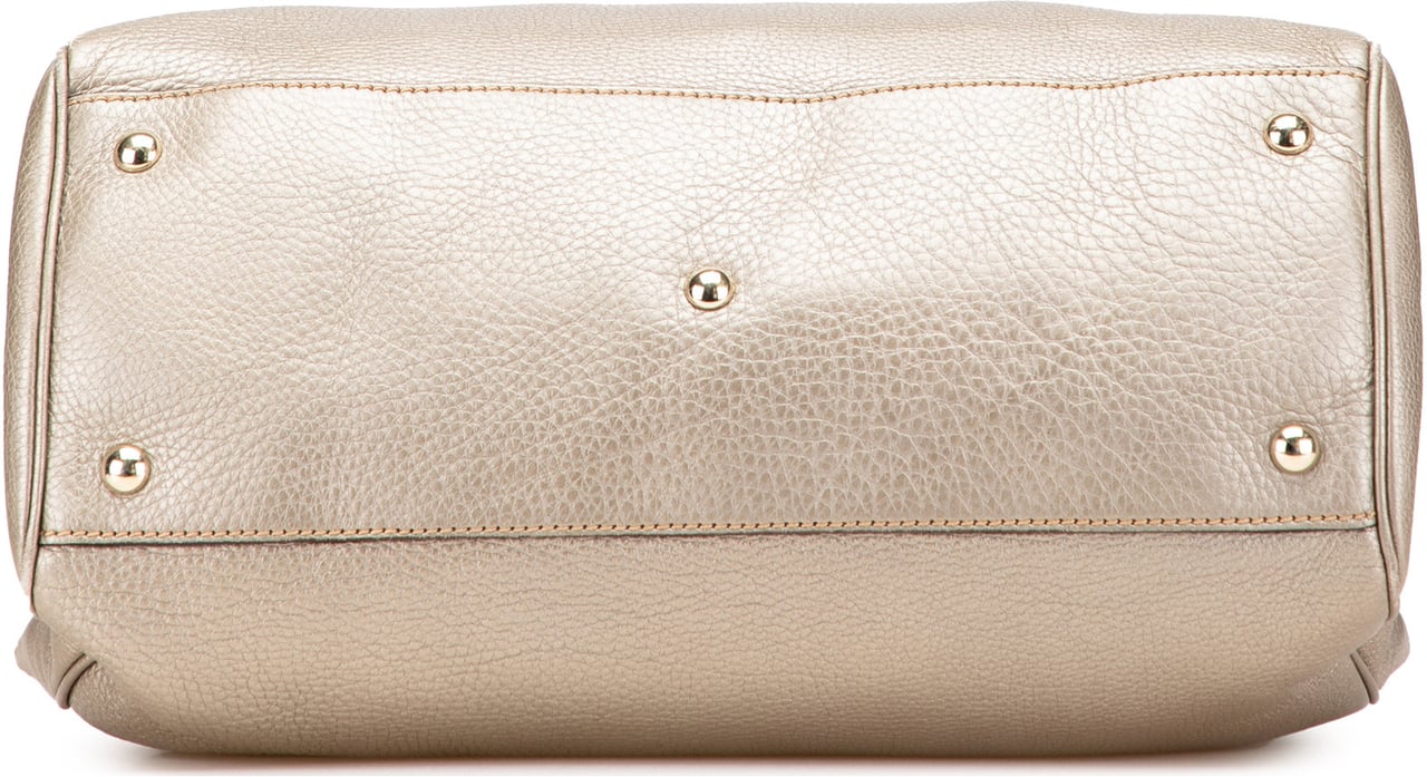 Gucci Medium Calfskin Bamboo Shopper Satchel Goud