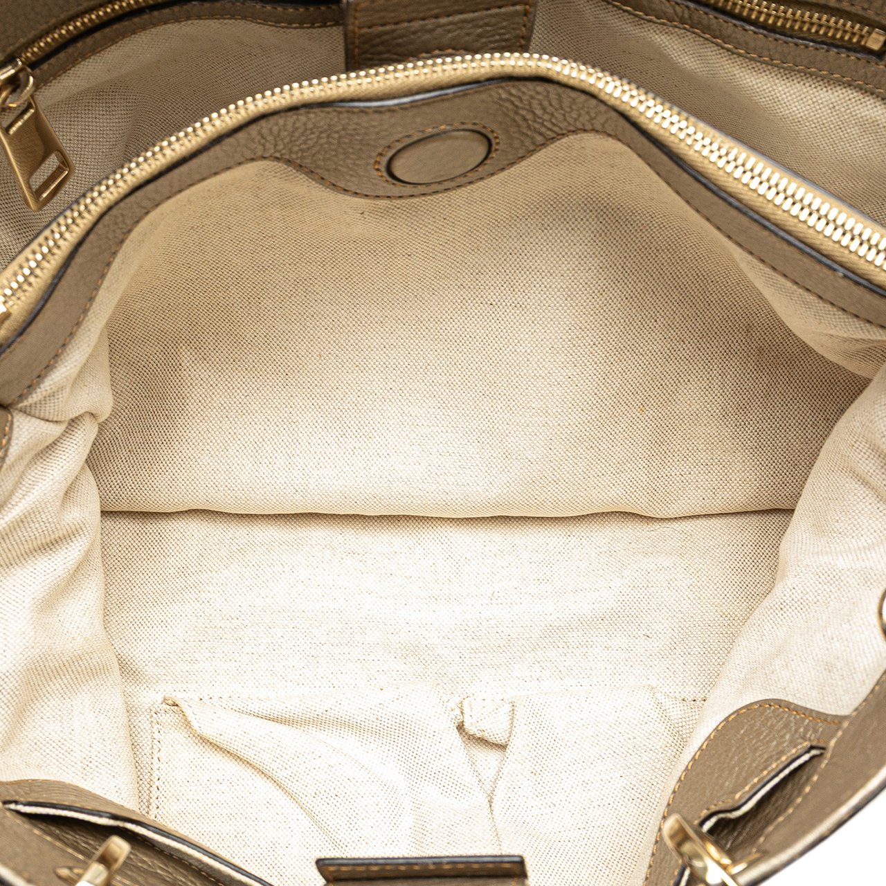 Gucci Medium Calfskin Bamboo Shopper Satchel Goud