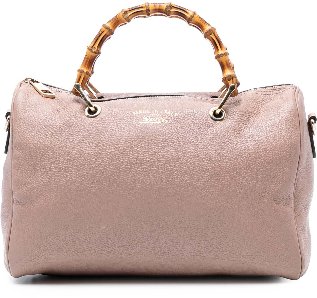 Gucci Medium Calfskin Bamboo Shopper Boston Bag Roze