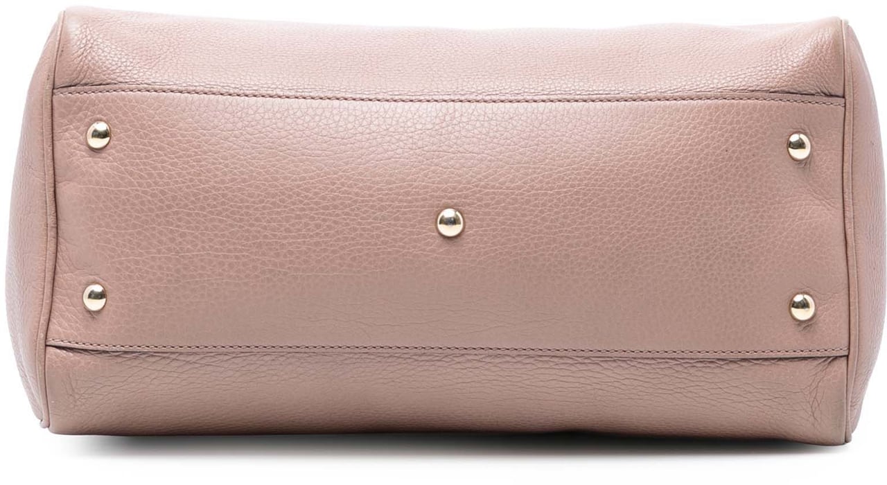 Gucci Medium Calfskin Bamboo Shopper Boston Bag Roze