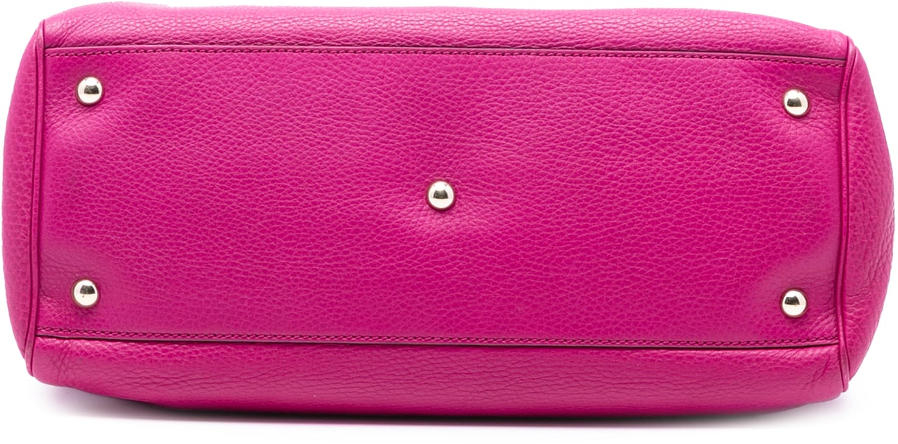 Gucci Medium Calfskin Bamboo Shopper Satchel Roze