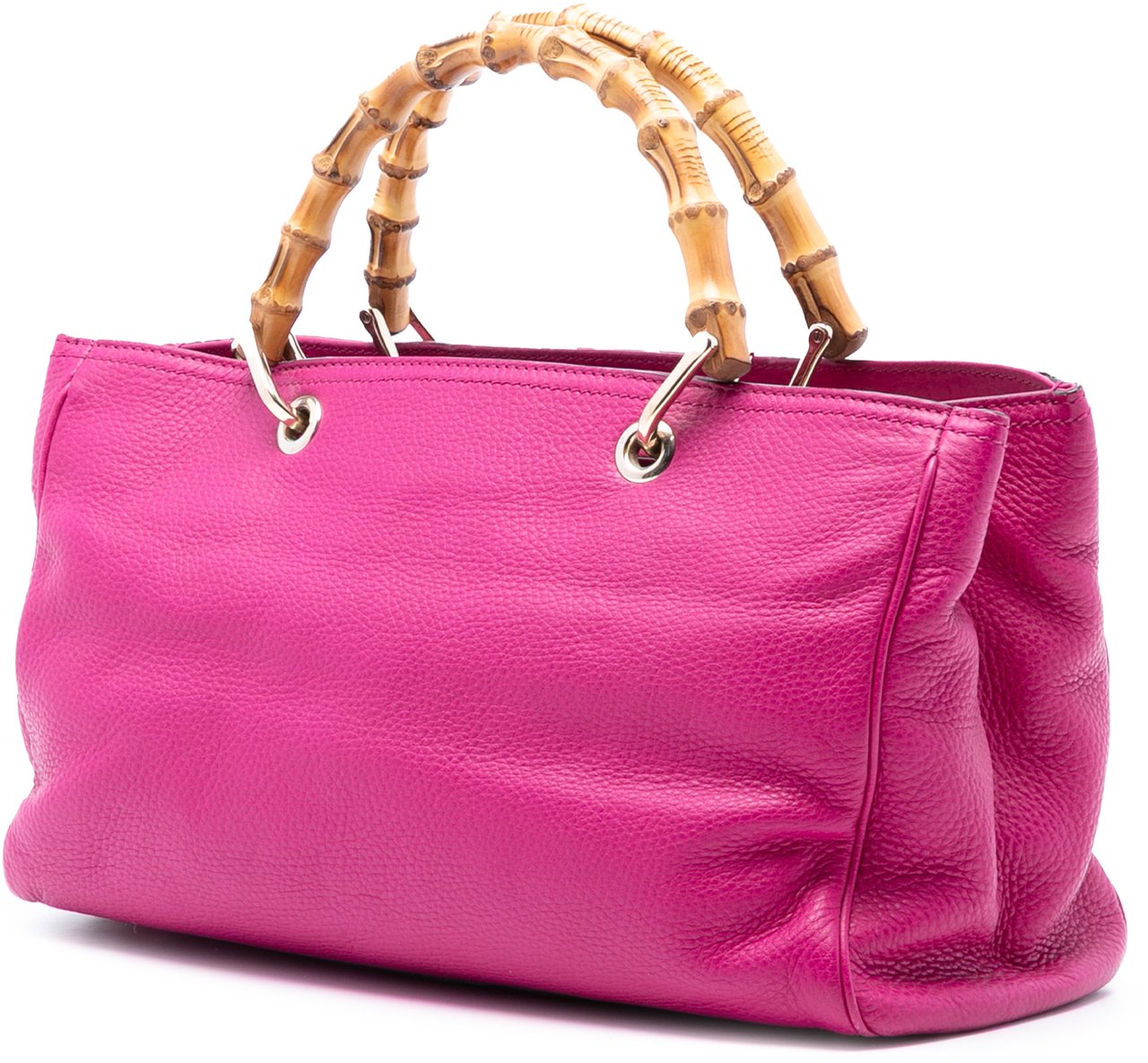 Gucci Medium Calfskin Bamboo Shopper Satchel Roze