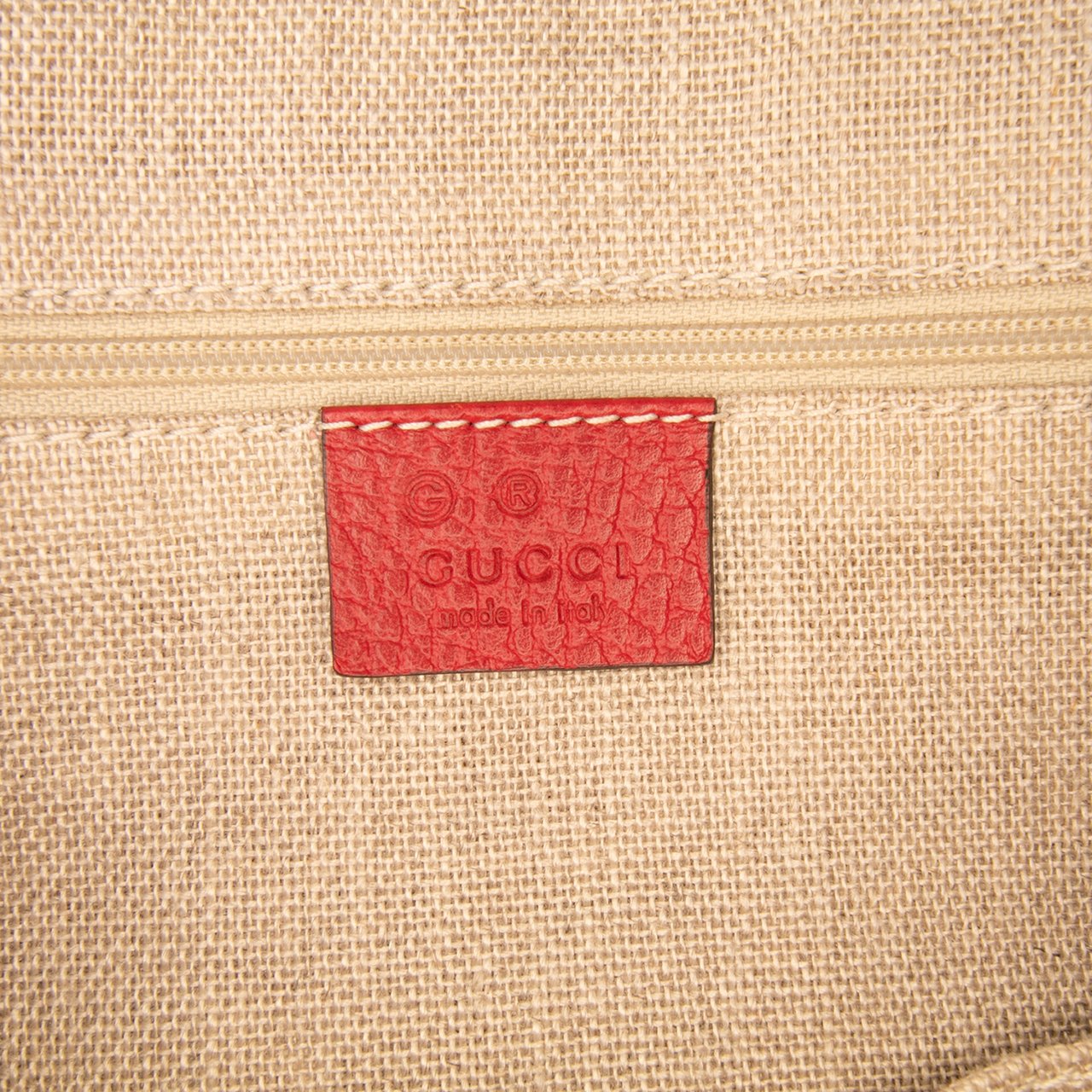 Gucci Dollar Calfskin GG Charm Satchel Rood
