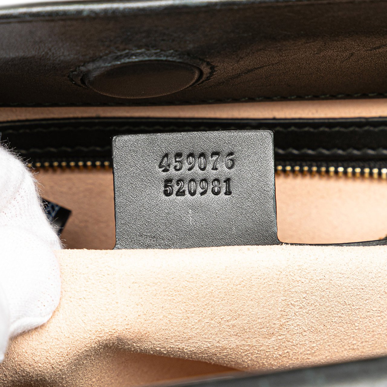 Gucci Small Leather Bamboo Nymphaea Satchel Zwart