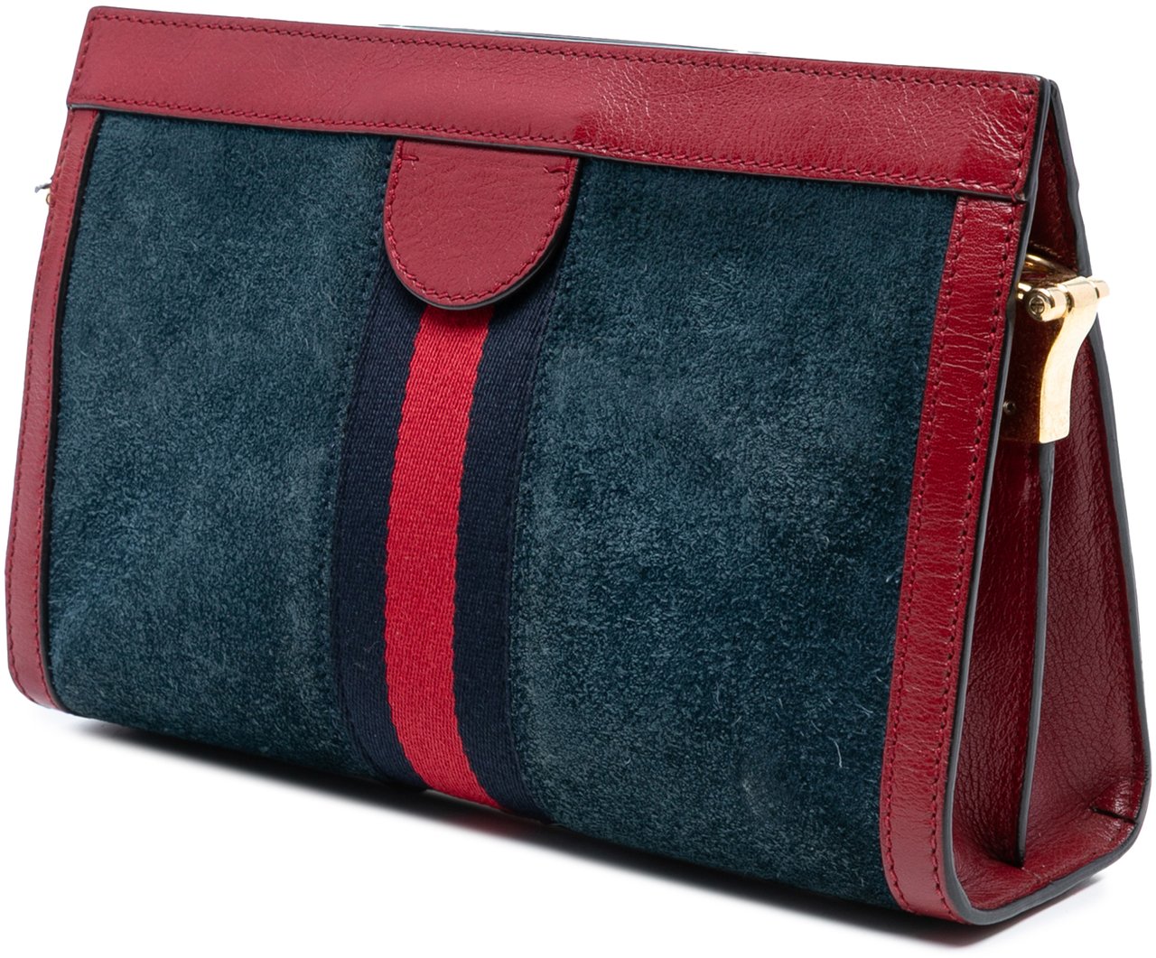 Gucci Small Suede Ophidia Chain Crossbody Blauw