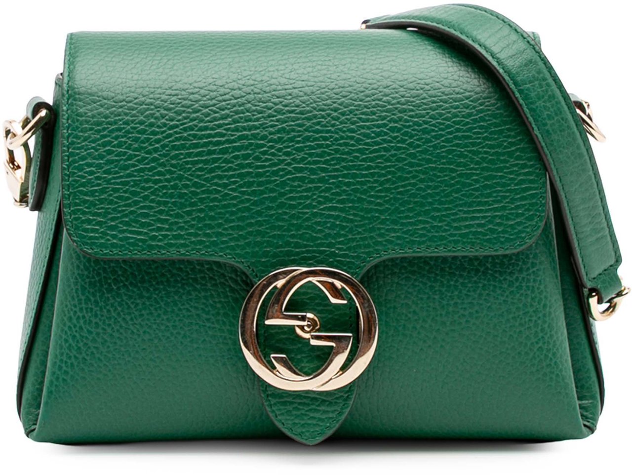 Gucci Small Dollar Calfskin Interlocking G Crossbody Groen