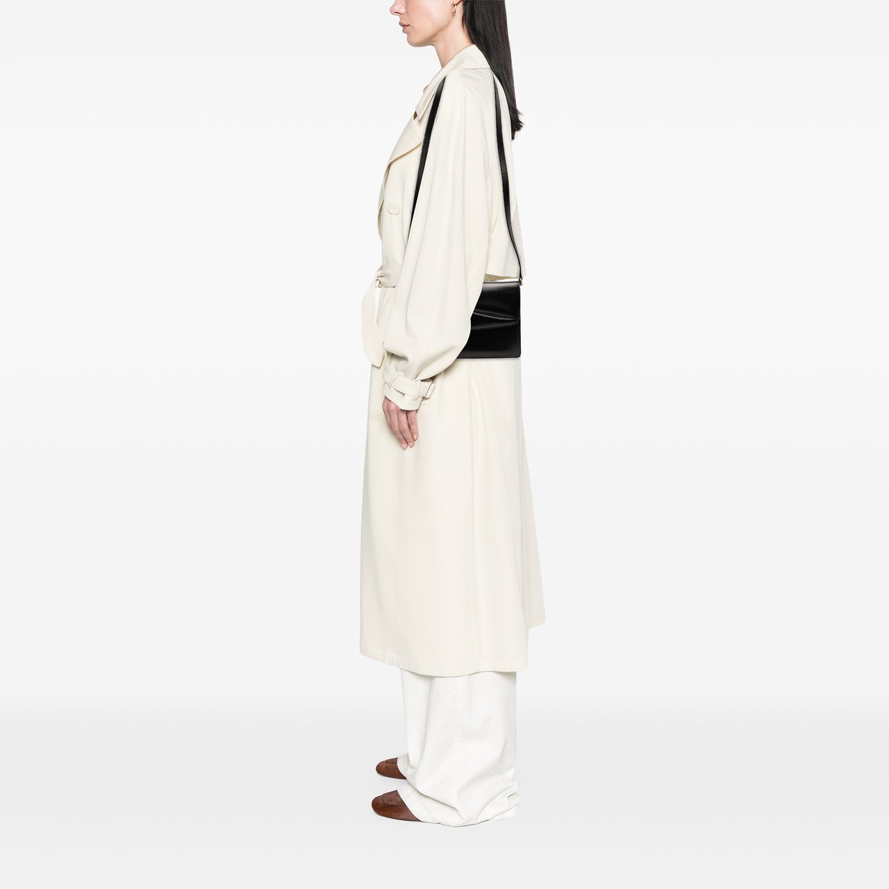 Gucci Leather Flap Crossbody Zwart