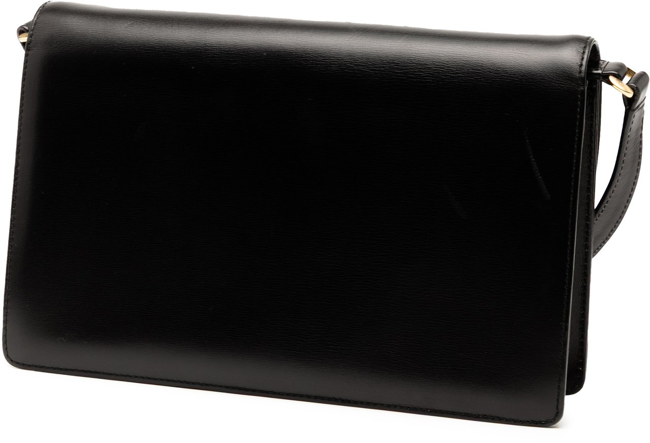 Gucci Leather Flap Crossbody Zwart