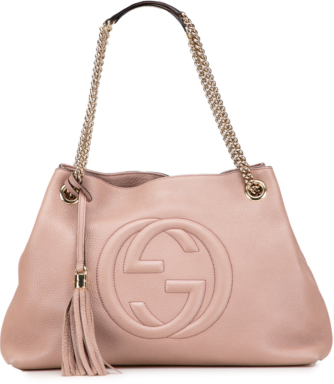 Gucci Medium Leather Soho Chain Tote Bruin
