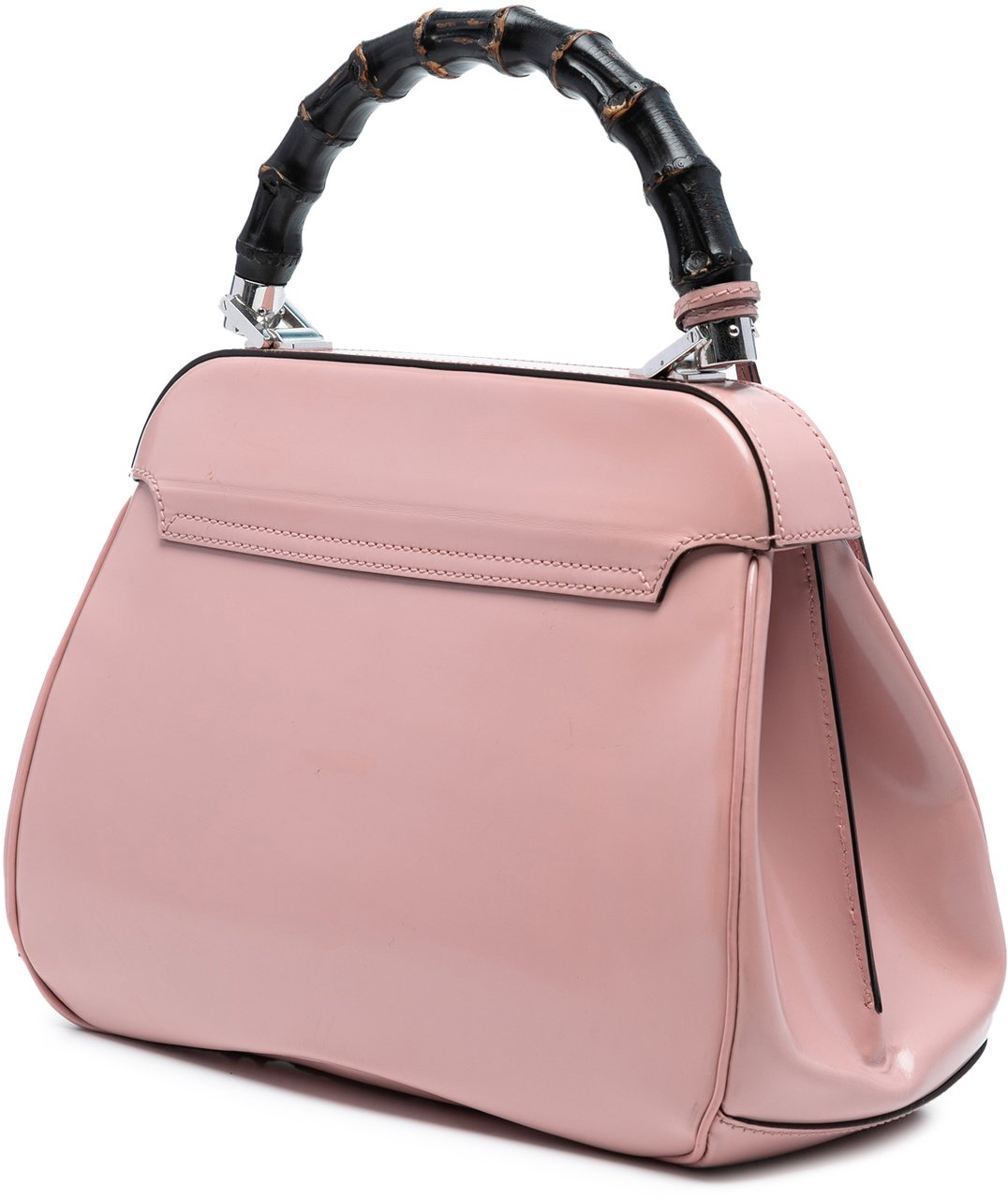 Gucci Medium Smooth Calfskin Bamboo Lady Lock Handbag Roze