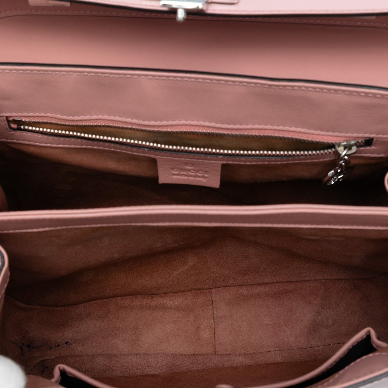 Gucci Medium Smooth Calfskin Bamboo Lady Lock Handbag Roze