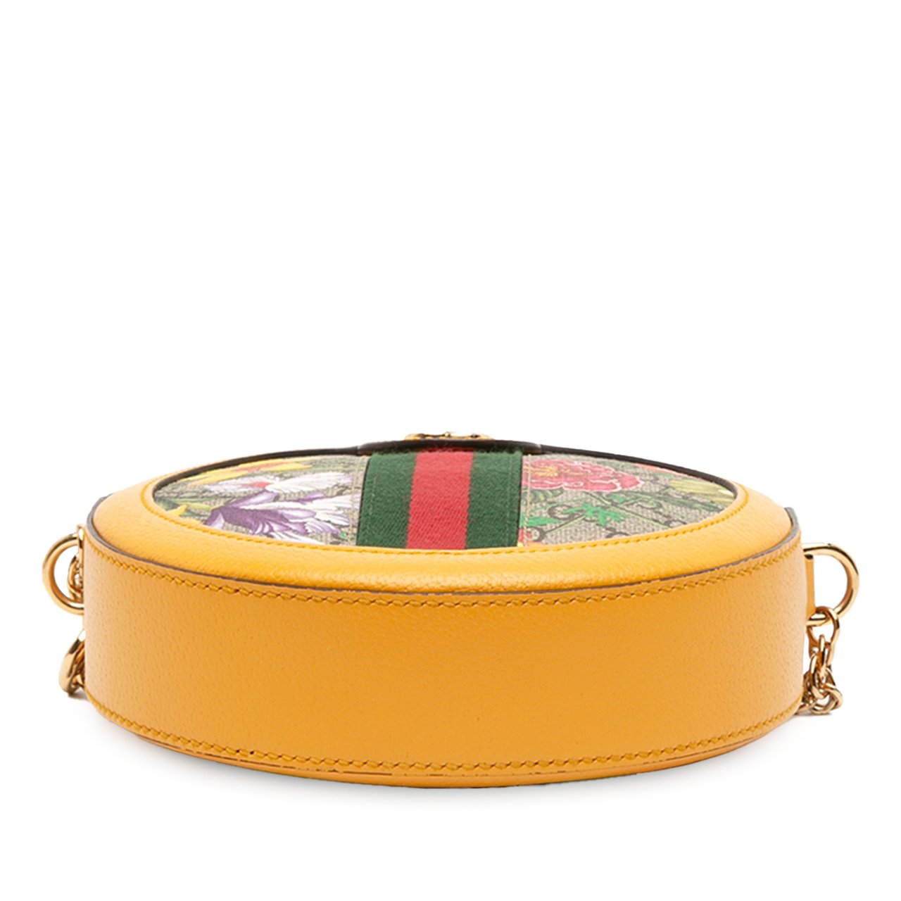 Gucci Mini GG Supreme Flora Ophidia Round Crossbody Bruin