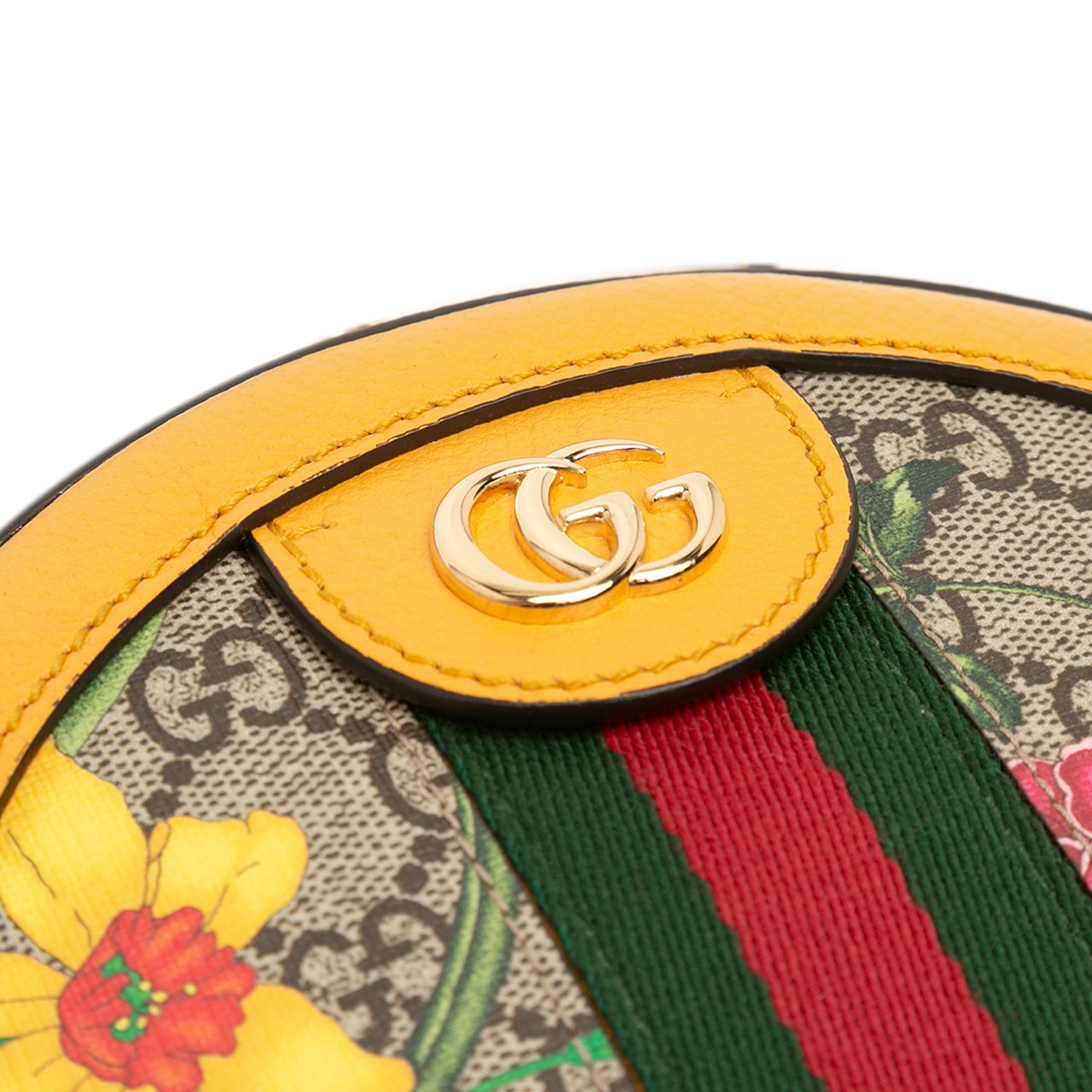 Gucci Mini GG Supreme Flora Ophidia Round Crossbody Bruin