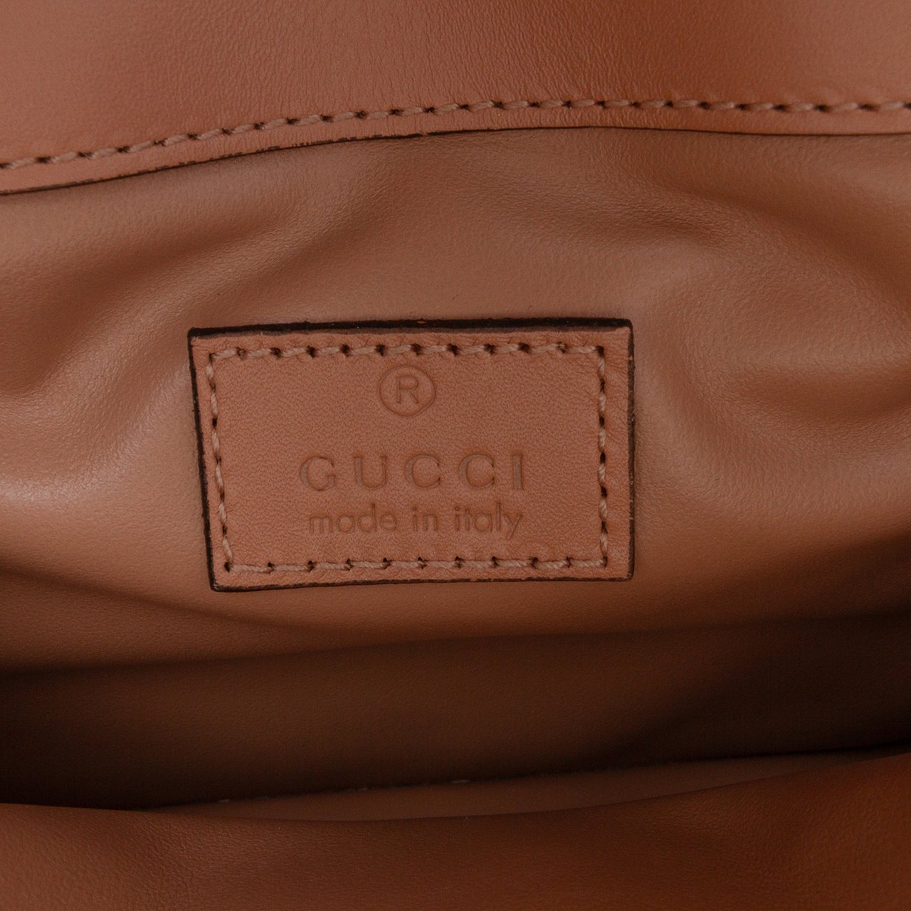 Gucci Mini Leather Deco Chain Shoulder Bag Bruin