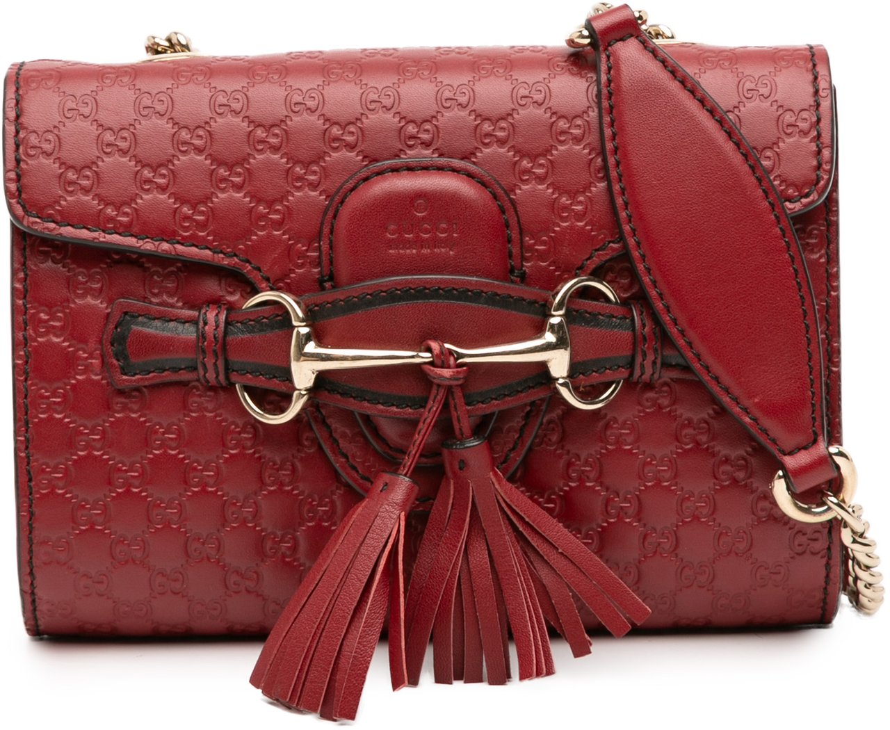 Gucci Mini Microguccissima Emily Crossbody Rood