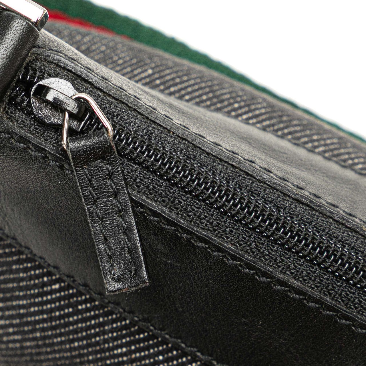Gucci Denim Web Shoulder Bag Zwart
