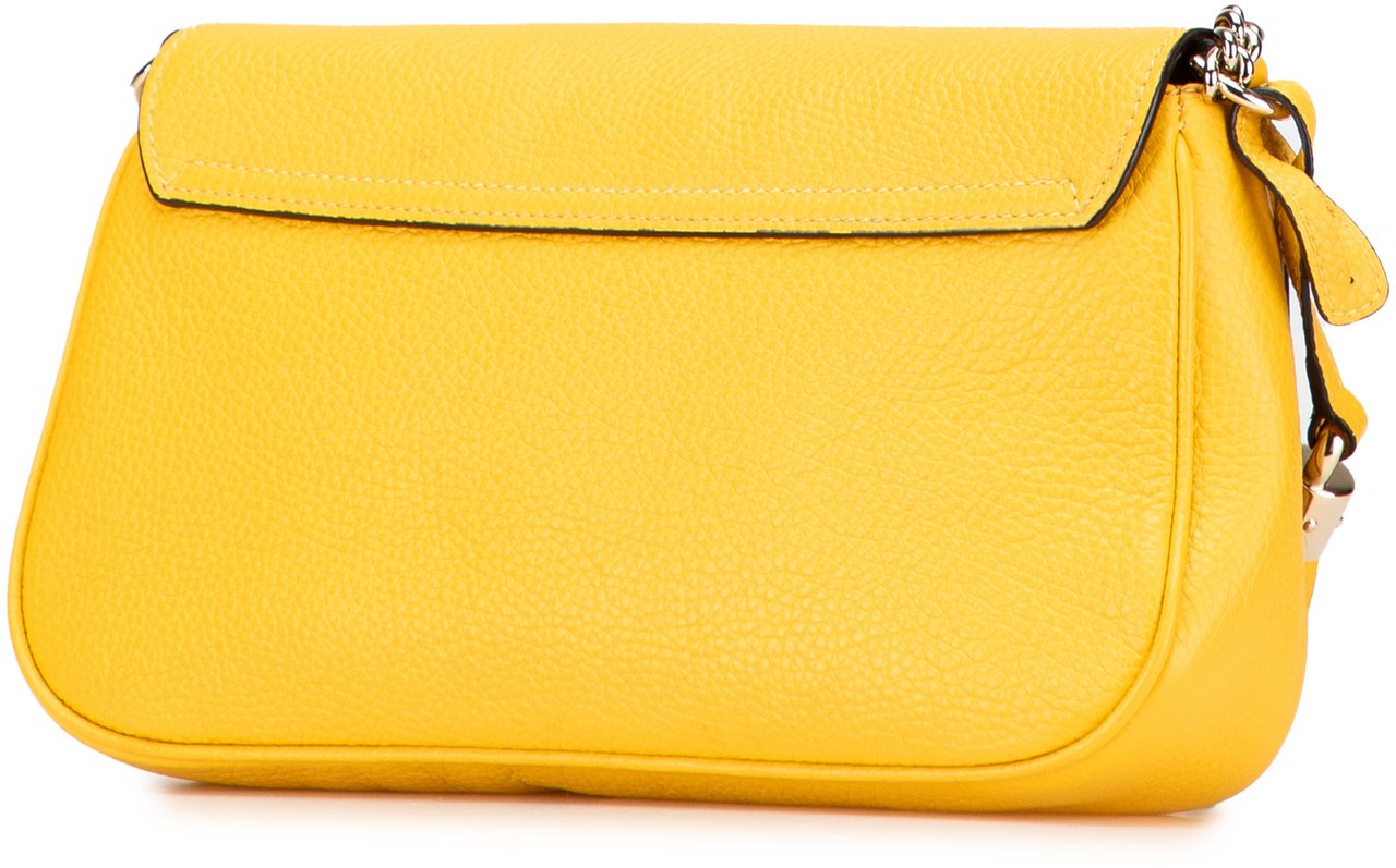 Gucci Medium Leather Soho Chain Flap Crossbody Geel