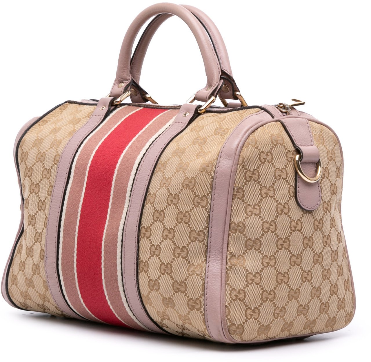 Gucci Medium GG Canvas Web Joy Boston Bag Bruin