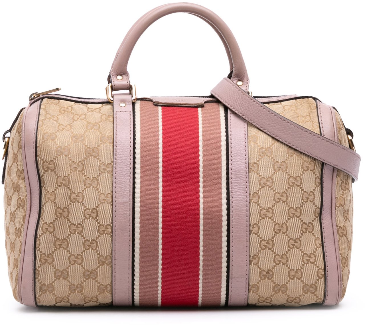 Gucci Medium GG Canvas Web Joy Boston Bag Bruin