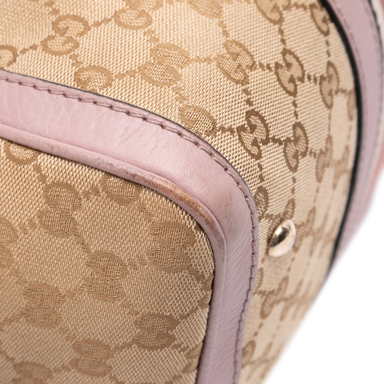 Gucci Medium GG Canvas Web Joy Boston Bag Bruin