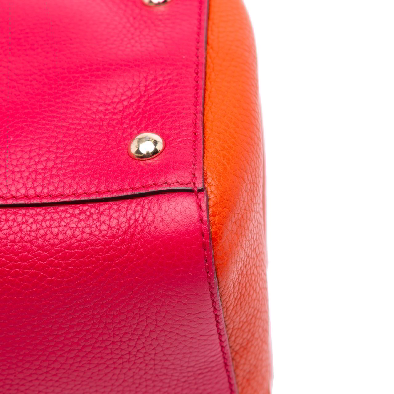 Gucci Medium Bicolor Calfskin Bamboo Shopper Satchel Rood