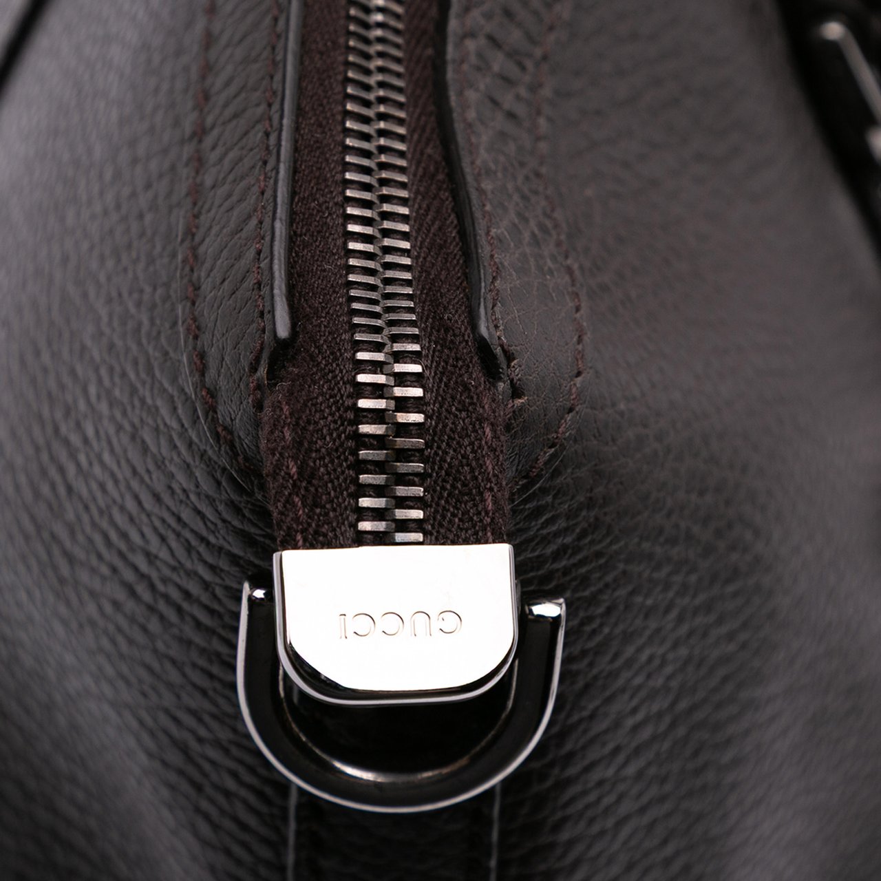 Gucci Large Leather GG Charm Dome Satchel Bruin