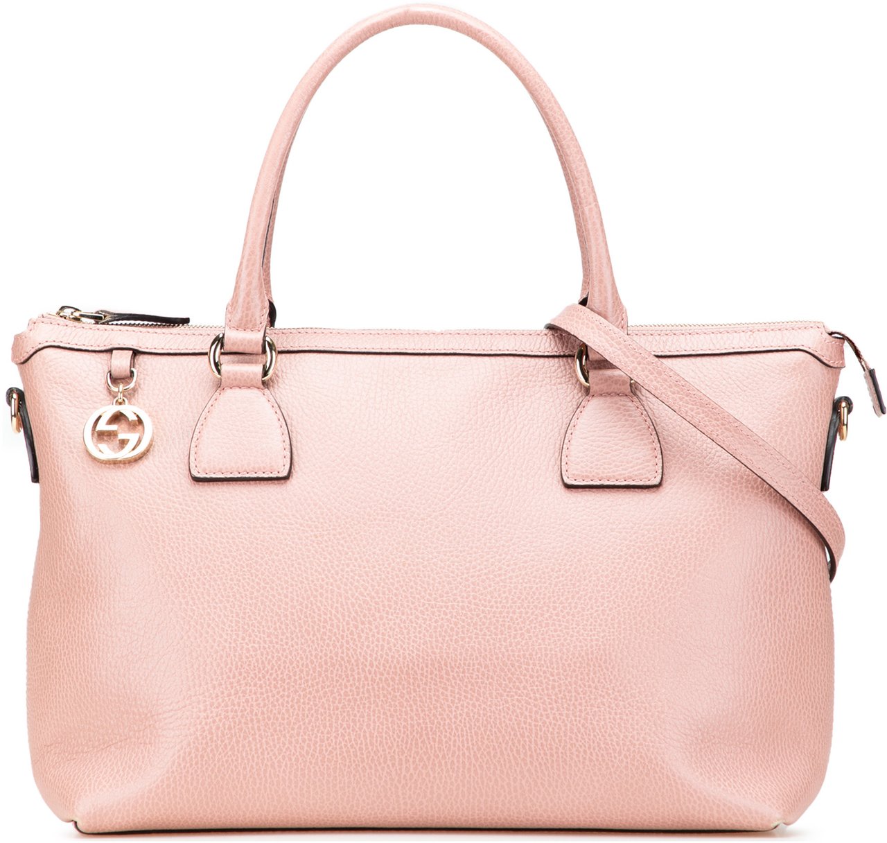 Gucci Dollar Calfskin GG Charm Satchel Roze